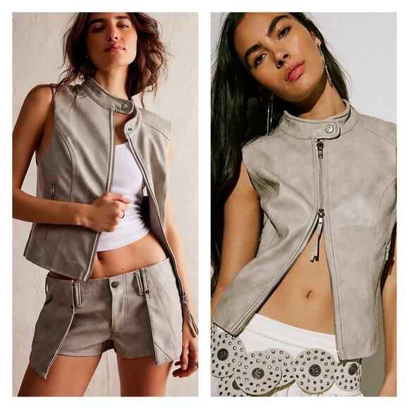 We The Free Sweeney Vegan Leather Vest Size S - Picture 1 of 12